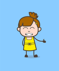 Kid Grimacing Face Expression - Cute Cartoon Girl Vector