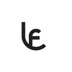 Obraz premium Initial letter lf, fl, f inside l, linked line circle shape logo, monogram black color