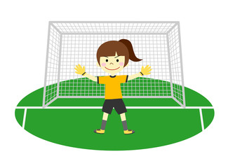 Fototapeta premium ゴールキーパー 女の子