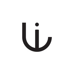 Initial letter li, il, i inside l, linked line circle shape logo, monogram black color