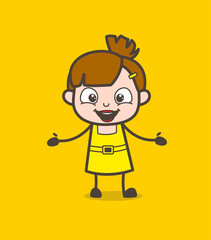 Obraz premium Laughing Kid Face - Cute Cartoon Girl Vector