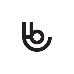 Initial letter tb, bt, b inside t, linked line circle shape logo, monogram black color

