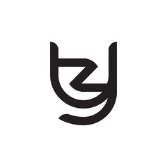 Initial letter yz, zy, z inside y, linked line circle shape logo, monogram black color