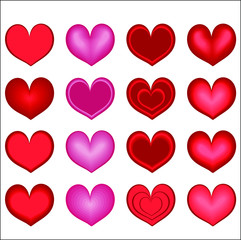 many hearts of different feelings love