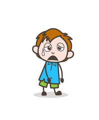 Tired Face with Sweat - Cute Cartoon Kid Vector