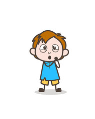 Adorable Boy Face Expression - Cute Cartoon Kid Vector