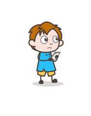 Surprised Little Boy with Smartphone - Cute Cartoon Kid Vector