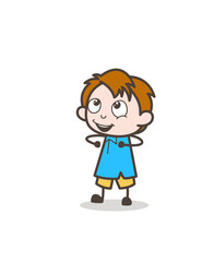 Lovely Little Boy Laughing Face - Cute Cartoon Kid Vector