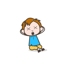 Dizzy Shouting Face - Cute Cartoon Kid Vector