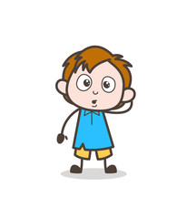 Surprised Face Expression - Cute Cartoon Kid Vector