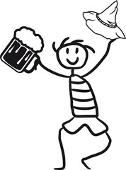 hut mann männchen bier krug oktoberfest trinken feiern party alkohol flasche