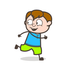 Running in Joy - Cute Cartoon Boy Illustration