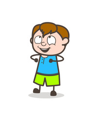 Joyful Kid Dancing Pose - Cute Cartoon Boy Illustration