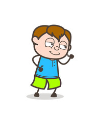 Happy Kid Running Pose - Cute Cartoon Boy Illustration