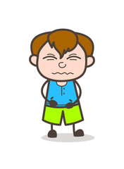 Confounded Facial Expression - Cute Cartoon Boy Illustration