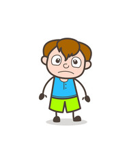 Confused Kid Face - Cute Cartoon Boy Illustration