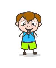 Surprisingly Laughing Face - Cute Cartoon Boy Illustration