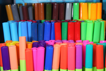 Stationery. School supplies, stationery accessories. Colorful stationery. Stationery store. Goods for office and study.