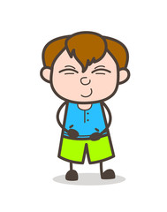 Funny Smiling Face - Cute Cartoon Boy Illustration