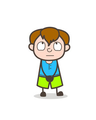 Neutral Face - Cute Cartoon Boy Illustration