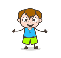 Joyful Face - Cute Cartoon Boy Illustration