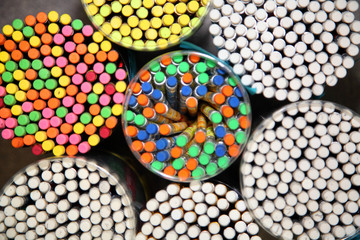 Colour pencil. Pencils, stationery, a stationery store.