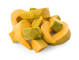 Japanese pumpkin on a white background.