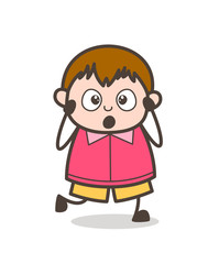 Surprised Face with Open Mouth - Cute Cartoon Fat Kid Illustration
