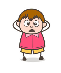Wonder Face Expression - Cute Cartoon Fat Kid Illustration