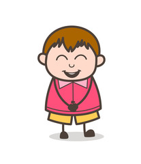 Laughing Face - Cute Cartoon Fat Kid Illustration