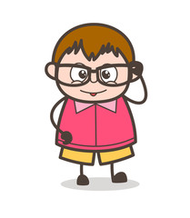 Modern Eye Frame - Cute Cartoon Fat Kid Illustration