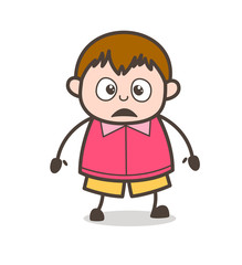 Shocked Face - Cute Cartoon Fat Kid Illustration