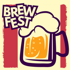 Retro beer vector poster