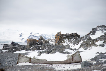 wooden boat on beach