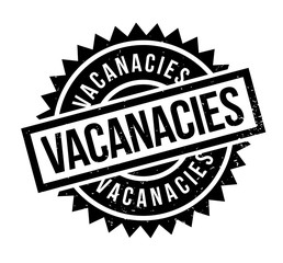 Vacanacies rubber stamp. Grunge design with dust scratches. Effects can be easily removed for a clean, crisp look. Color is easily changed.