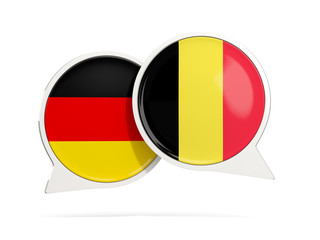 Fototapeta premium Chat bubbles of Germany and Belgium isolated on white