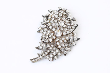 diamond on flower brooch