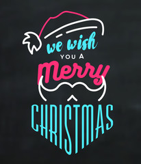 Christmas Typographic Background with Santa