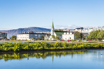 Reykjavik cityscape in Iceland capital city