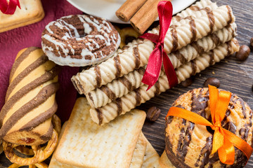 Biscuits on table