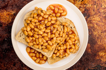 Baked Beans in Tomato Sauce on Toast