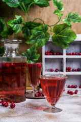 Transparent red drink