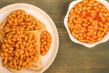 Baked Beans in Tomato Sauce on Toast