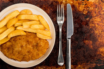 Breaded Chicken Fillet With Chunky Chips