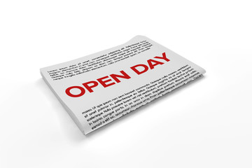 Open Day on Newspaper background