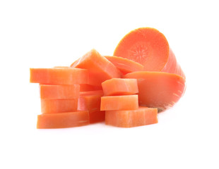 Carrot slices isolated on white background
