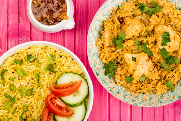 Indian Style Chicken Biryani Curry With Rice