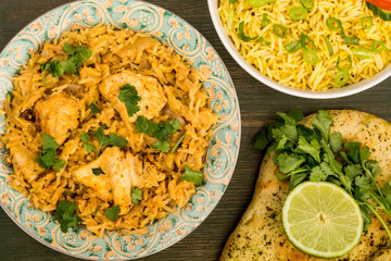 Indian Style Chicken Biryani Curry With Rice