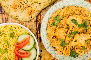 Indian Style Chicken Biryani Curry With Rice