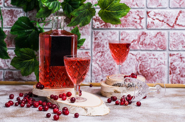 Transparent red drink